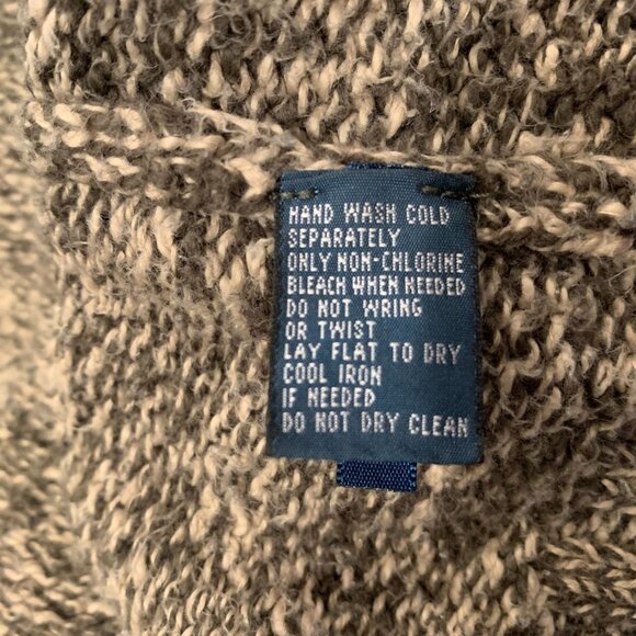 Polo by Ralph Lauren Marled Pullover Sweater Henley Fisherman Green Casual Men M - Picture 7 of 7